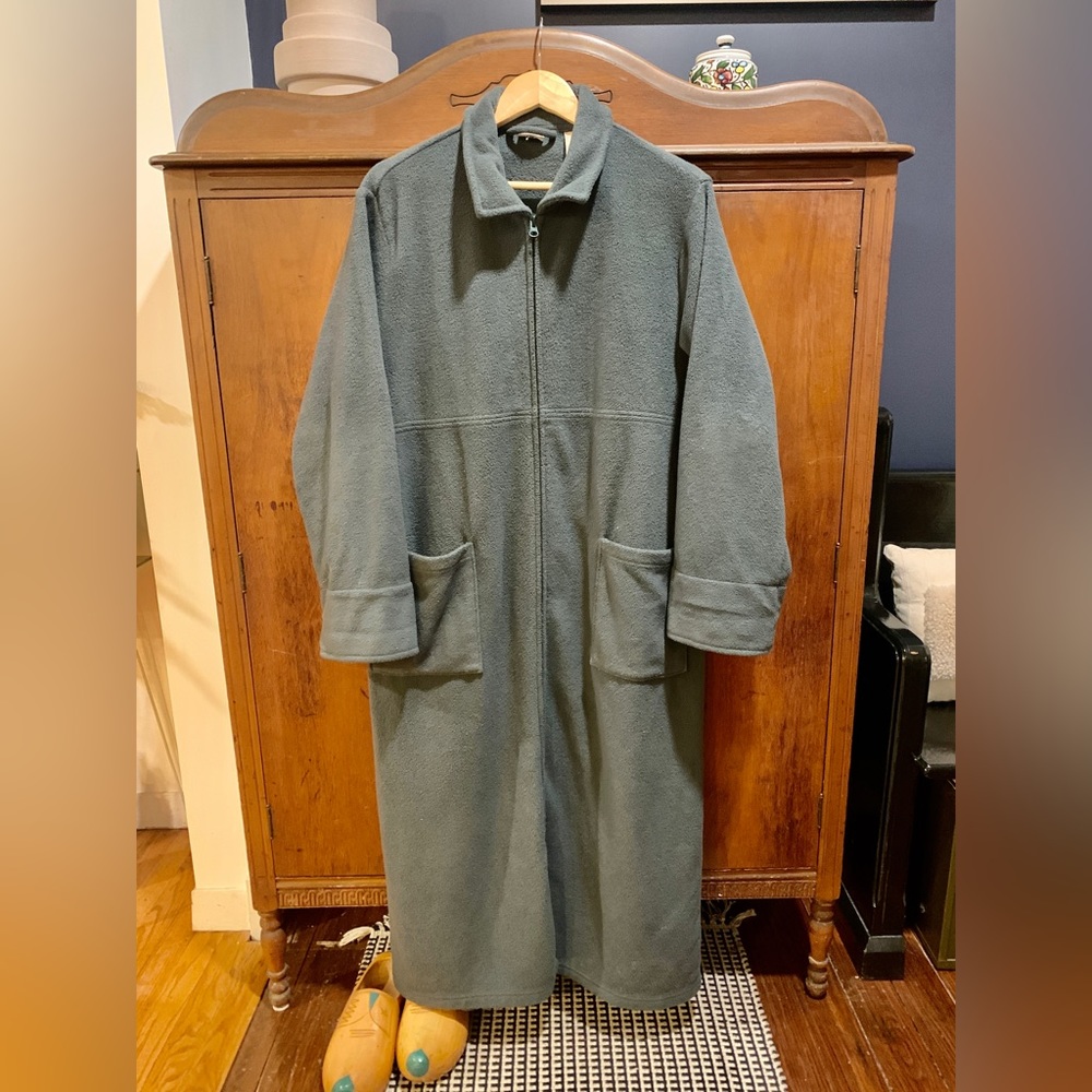 L.L. Bean Vintage Ankle-Length Coat, L-Pet, Polyester, Deep Green